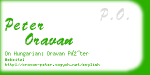 peter oravan business card
